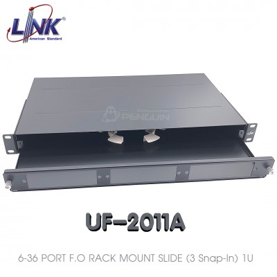 F.O RACK MOUNT 1U 6-36 PORT (3 Snap-In) SLIDE (UF-2011A)