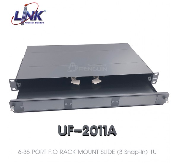 F.O RACK MOUNT 1U 6-36 PORT (3 Snap-In) SLIDE (UF-2011A)