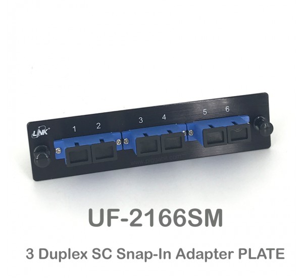 SNAP IN ADAPTER-PLATE 3 SC DUPLEX ยี่ห้อ LINK รุ่น UF-2166SM