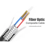 สายไฟเบอร์ออฟติก มีสายไฟ (Composit) 2 Core (SC/UPC) หุ้มเกราะ + สายไฟ (2*1.0 sq.mm) 300 เมตร