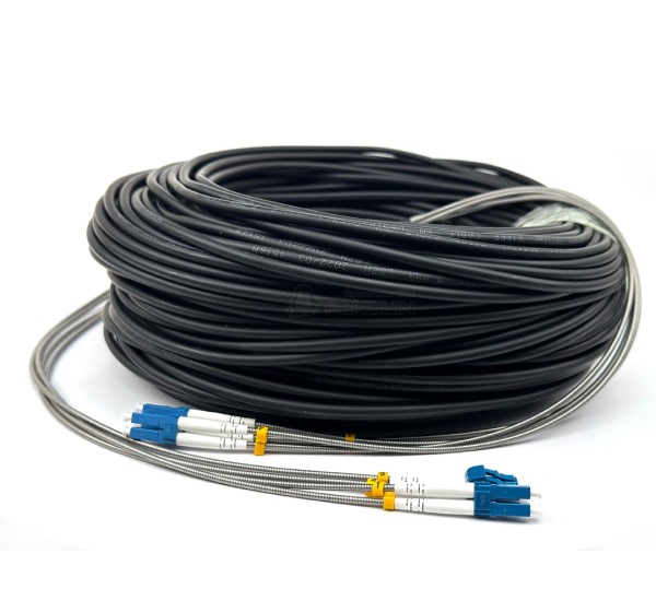 สายไฟเบอร์ออฟติก LC/UPC แบบ 4 Core ขนาด 5.0 mm ยาว 100 เมตร
