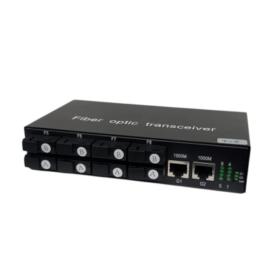 Gigabit Fiber Converter 8 Port + 2 LAN | Built-in 4A+4B | SC Single Mode | 3 km Gigabit Fiber Converter 8 Port + 2 LAN | Built-in 4A+4B | SC Single Mode | 3 km