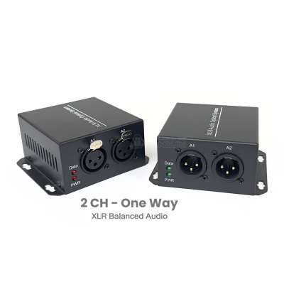 1-way (XLR) Balanced Audio Fiber Optic Extender 2 ช่อง