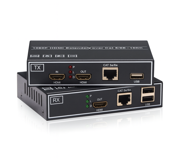 HDMI P2P Extender 150 เมตร ผ่านสาย LAN พร้อม Loop Out + USB KVM