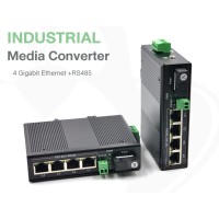 (2-in-1) Media Converter Gigabit + RS485 รองรับ Fiber WDM 20km