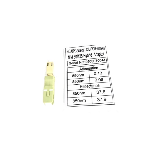 อะแดปเตอร์ไฟเบอร์ SC/UPC ตัวผู้ → LC/UPC ตัวเมีย (Hybrid MM 50/125)