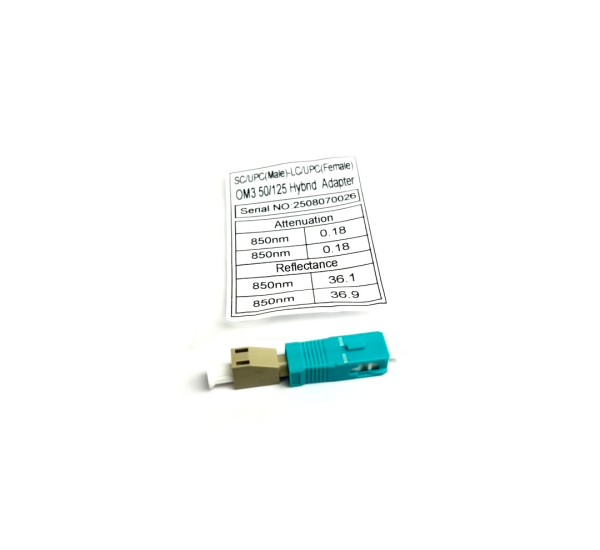SC/UPC Male to LC/UPC Female Hybrid Adapter OM3 50/125 Multimode