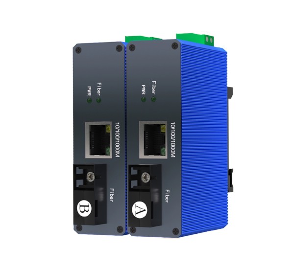 mini Gigabit Industrial WDM Media Converter | SC Single-Mode | 20km (คู่ A+B)