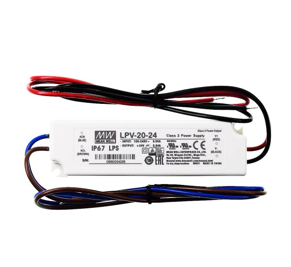 Mean Well LPV-20-24 Switching Power Supply 24V 0.84A 20W IP67