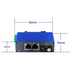 Mini Gigabit Industrial Media Converter | 1 Fiber (SC/WDM) + 2 LAN | 20km