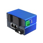 Mini Gigabit Industrial Media Converter | 1 Fiber (SC/WDM) + 2 LAN | 20km