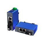 Mini Gigabit Industrial Media Converter | 1 Fiber (SC/WDM) + 2 LAN | 20km