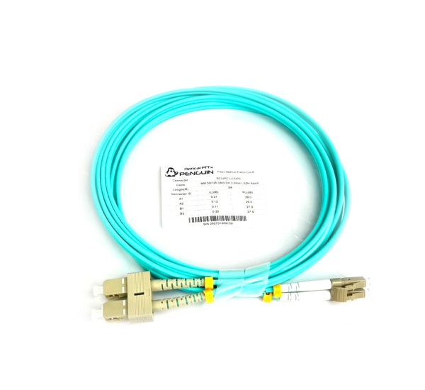SC/UPC to LC/UPC Duplex Patch Cord Multi-mode OM3 ยาว 3 M.
