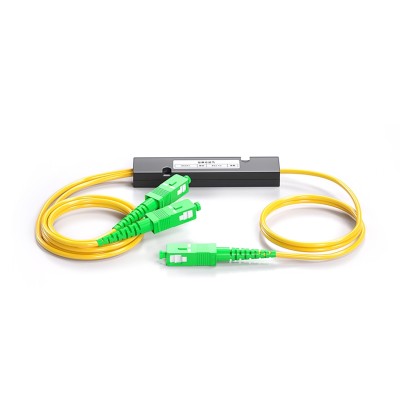 Fiber Optic PLC Splitter 1x2 หัว SC/APC แบบกล่อง (ABS Box Type)