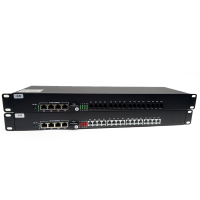 เครื่องแปลงโทรศัพท์ 16 ช่อง + 4 LAN Gigabit ผ่านไฟเบอร์ (1U Rackmount)