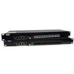 เครื่องแปลงโทรศัพท์ 16 ช่อง + 4 LAN Gigabit ผ่านไฟเบอร์ (1U Rackmount)