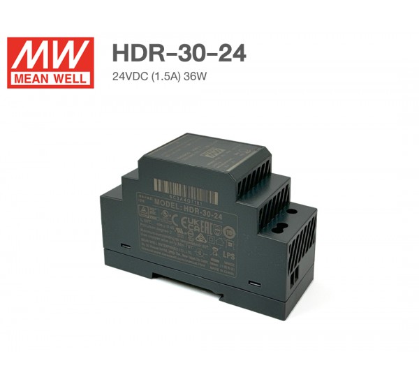 MEANWELL | HDR-30-24 Din Rail Power Supply 24V (30W)