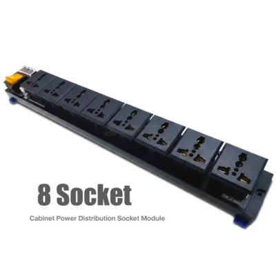 รางปลั๊กไฟ ยึดรางปีกนก 8 ช่อง (สำหรับติดตู้ Control)