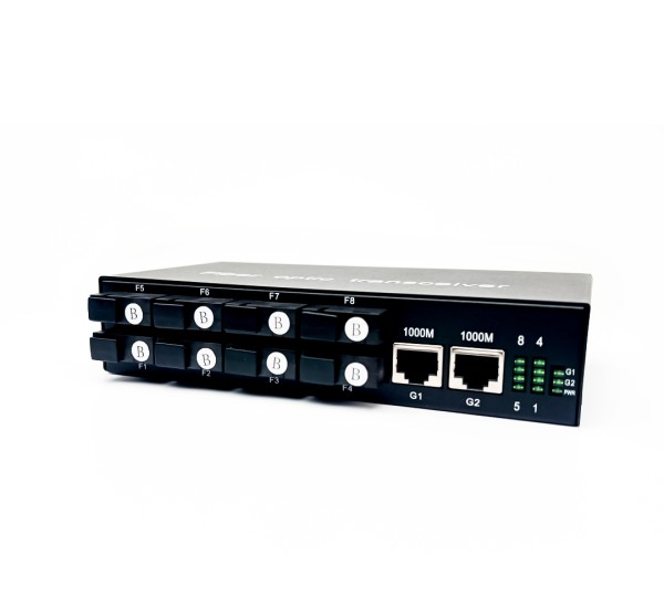 Gigabit Fiber Switch 8 Port (4A+4B) + 2 GE | SC Single-Mode | WDM | 3km