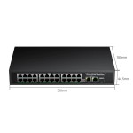 PoE Switch 24 Port 10/100 + 2 Gigabit Uplink + 1 SFP | 300W