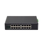 Gigabit 16 Port Industrial PoE Switch ยึดรางปีกนก
