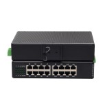 Gigabit 16 Port Industrial PoE Switch ยึดรางปีกนก