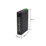 Industrial Gigabit PoE Switch 16 Port + 2 SFP | DIN-Rail