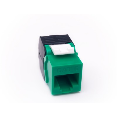 เต้ารับสายแลนตัวเมีย RJ45 CAT6 UTP แบบ Tool-Free สีเขียว