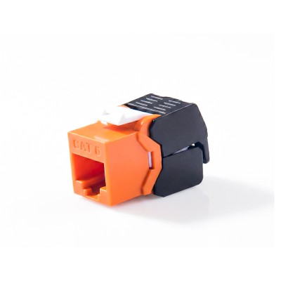 CAT6 UTP RJ45 Tool-Free Keystone Jack สีส้ม