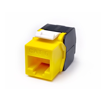 เต้ารับสายแลนตัวเมีย RJ45 CAT6 UTP แบบ Tool-Free สีเหลือง