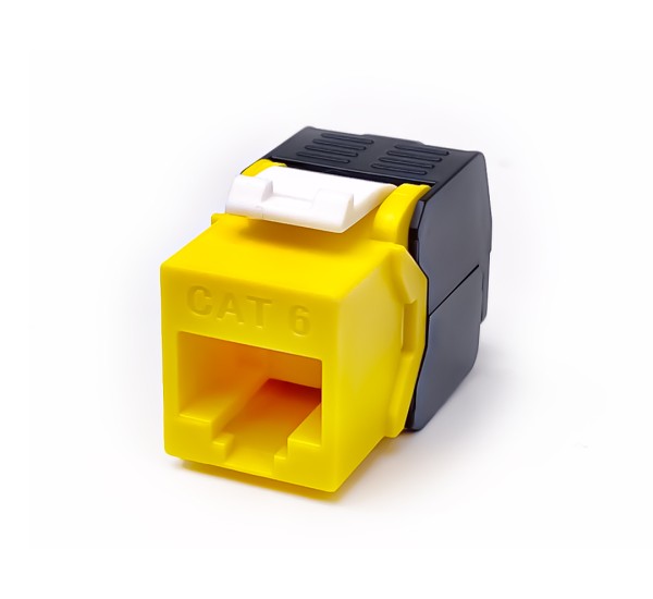 เต้ารับสายแลนตัวเมีย RJ45 CAT6 UTP แบบ Tool-Free สีเหลือง เต้ารับสายแลนตัวเมีย RJ45 CAT6 UTP แบบ Tool-Free สีเหลือง