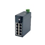 Mini Industrial Gigabit Fiber Media Converter | 1 SC (WDM A) + 8 LAN | 20km