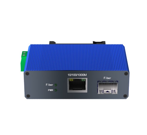 Mini Gigabit Industrial Media Converter | 1 SFP + 2 LAN | DC 9-57V