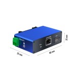 Mini Gigabit Industrial Media Converter | 1 SFP + 2 LAN | DC 9-57V
