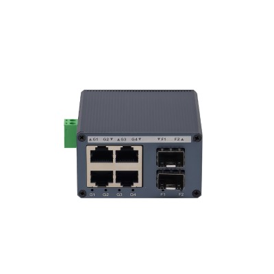 Mini Gigabit Industrial Switch 4 Port + 2 SFP | DIN-Rail | DC 9-57V รหัสสินค้า: 16575