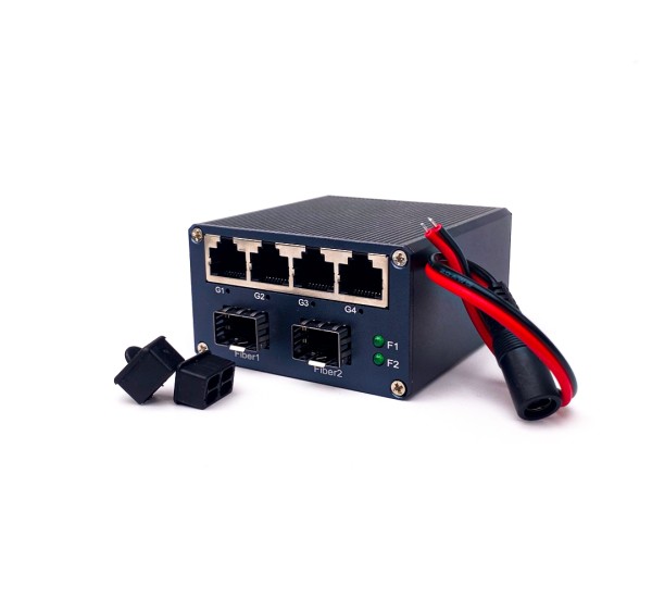 Mini Gigabit Industrial Switch 4 Port + 2 SFP | DIN-Rail | DC 9-57V รหัสสินค้า: 16575