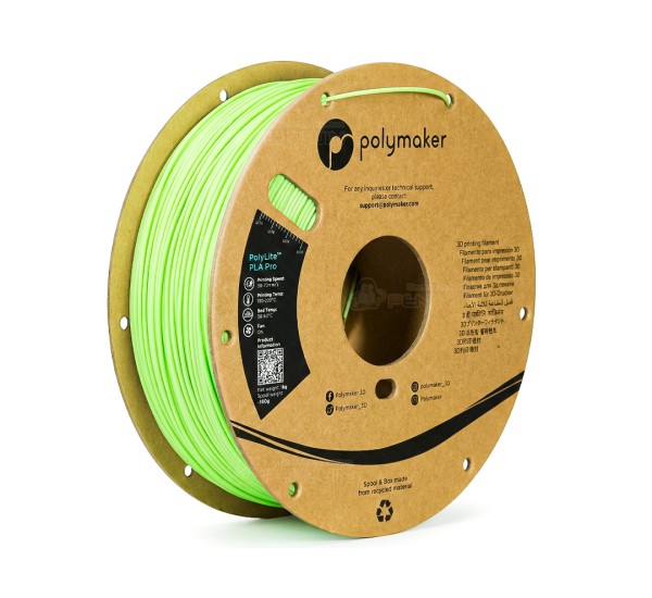 PolyLite™ PLA Pro 1.75mm 1KG Light Green เส้นพลาสติก PLA Pro สำหรับเครื่องพิมพ์ 3D แข็งแรงสูง