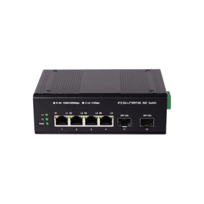 2.5G Industrial Unmanage Switch 4 Port + 2 SFP 10G