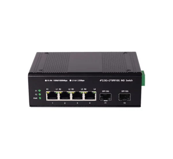 2.5G Industrial Unmanage Switch 4 Port + 2 SFP 10G