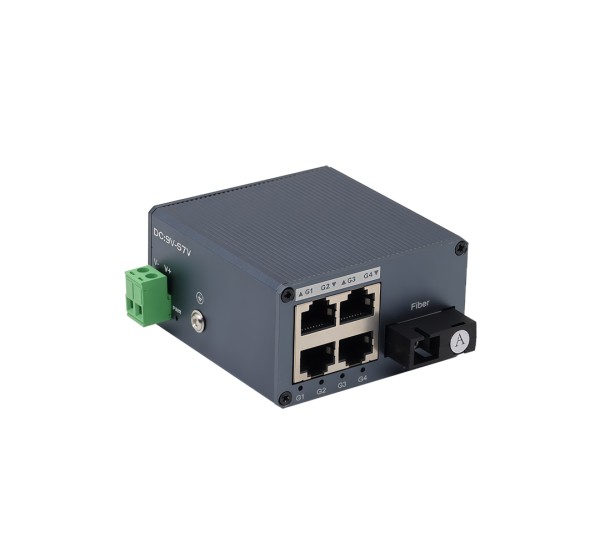 Mini Gigabit Industrial Fiber Converter 1SC 4LAN 20km A-Type Mini Gigabit Industrial Fiber Converter 1SC 4LAN 20km A-Type
