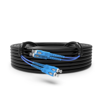 สายไฟเบอร์ออฟติก 2 คอร์ SC หุ้มเกราะ (armoured) กันกระรอก 450 เมตร