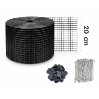 ตาข่ายกันนกใต้แผงโซลาร์เซลล์ 8 นิ้ว ยาว 30 เมตร พร้อมชุดติดตั้ง 80 ชุด