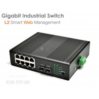 Gigabit Industrial L2 Web Manage Switch 8 Port + 2 SFP