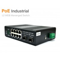 Full Gigabit Industrial L2 WEB Managed PoE Switch 8 Port + 2 SFP (พร้อม Adapter)