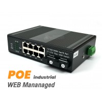 Gigabit Industrial WEB Manage PoE Switch 8 PoE Built-in 2 SC (WDM) Fiber Optic 20KM