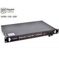 Gigabit PoE Switch 24 Port + 2 GE + 2 SFP (Rack Mount)