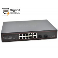 Gigabit PoE Switch 8 Port + 2GE + 2 SFP (Desktop)