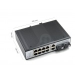 Gigabit Industrial PoE Switch 8 Port + 2GE + 2 SC (A+B)