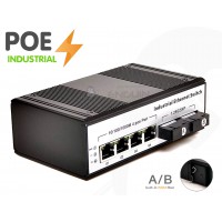 Gigabit Industrial POE Switch 4 Port + 2 SC (Built-in Fiber A/B)