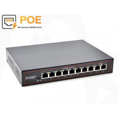 10/100M PoE Switch 8 PoE + 2 Uplink (10/100)